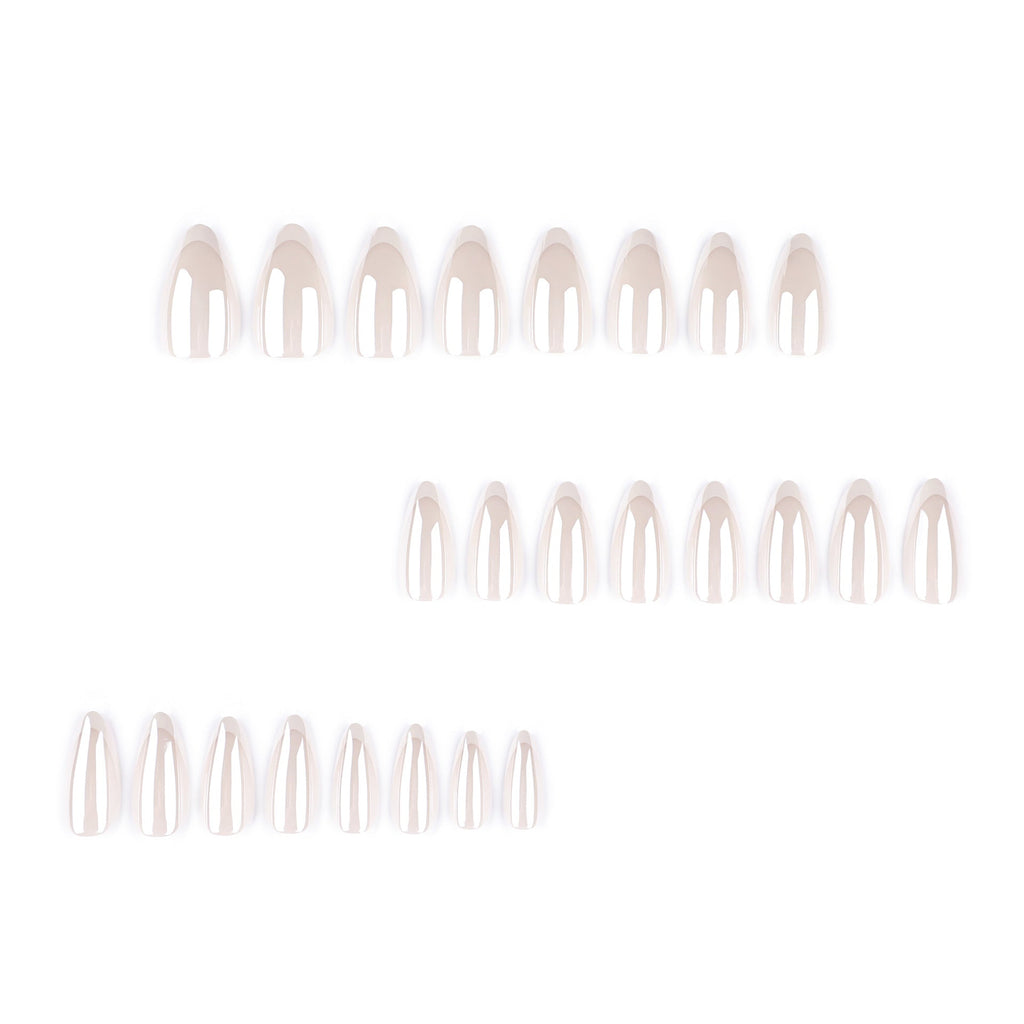 Crystal French medium almond glitter press-on nails