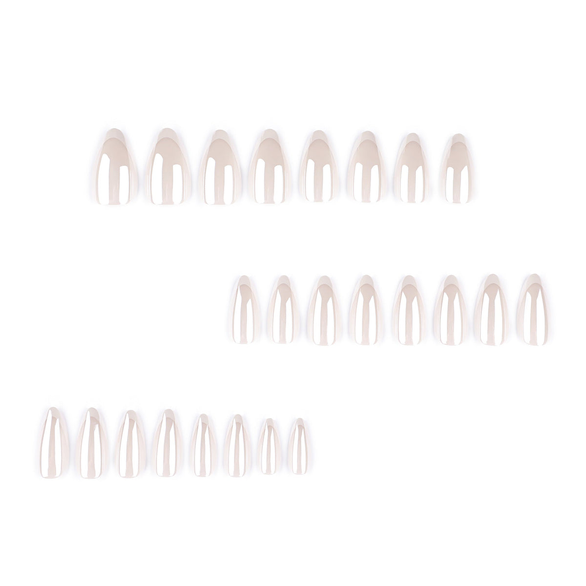 Crystal French medium almond glitter press-on nails