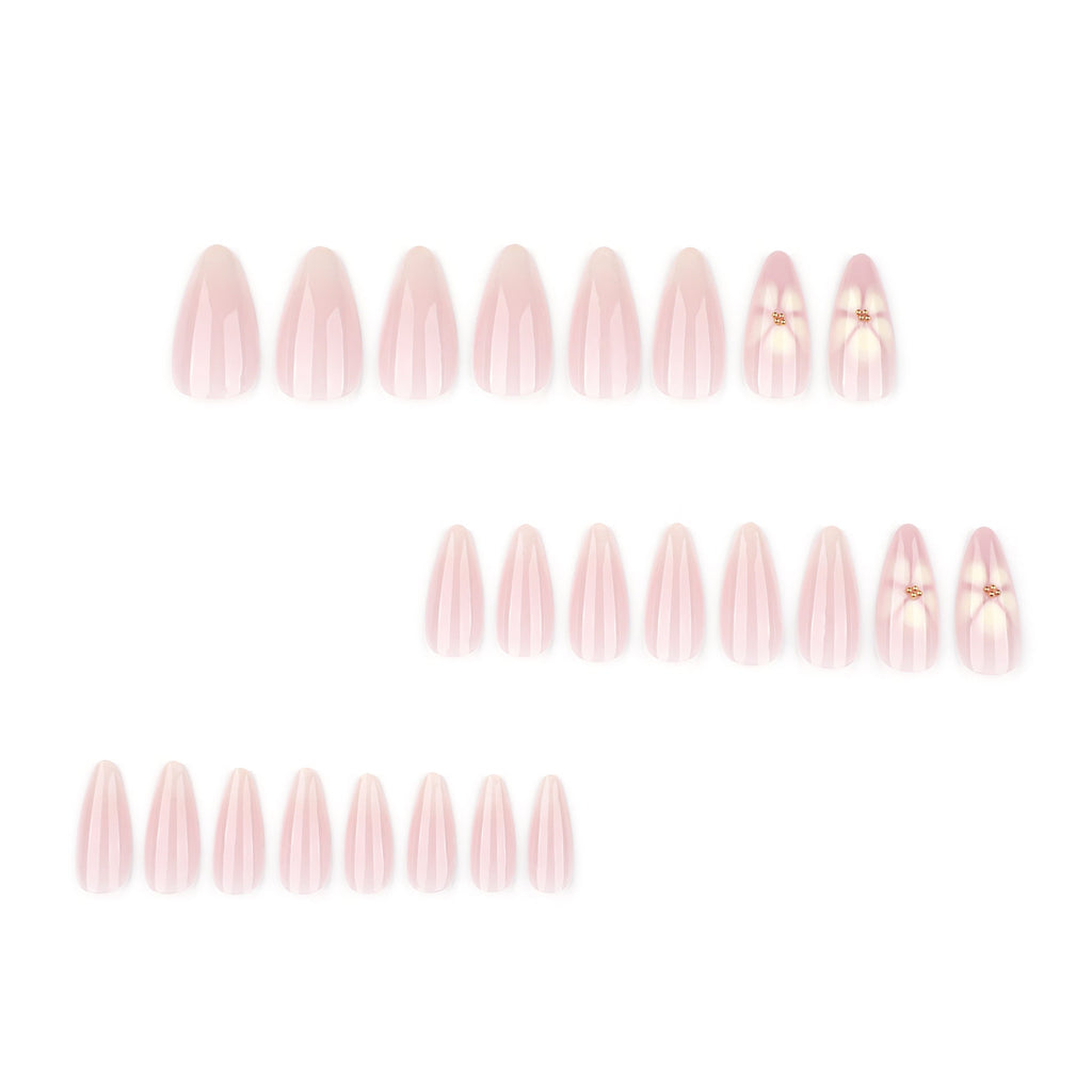White Blossom Almond press-on nails, alternate view 2