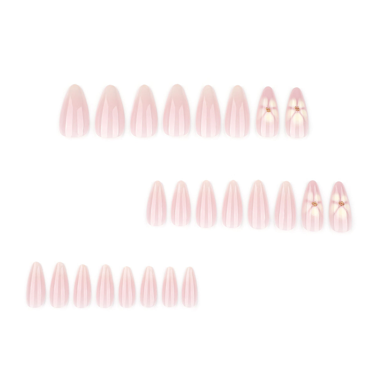 White Blossom Almond press-on nails, alternate view 2