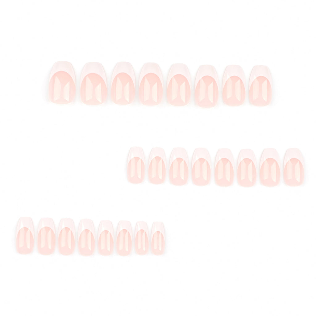 Classic White French ballet press-on nails
