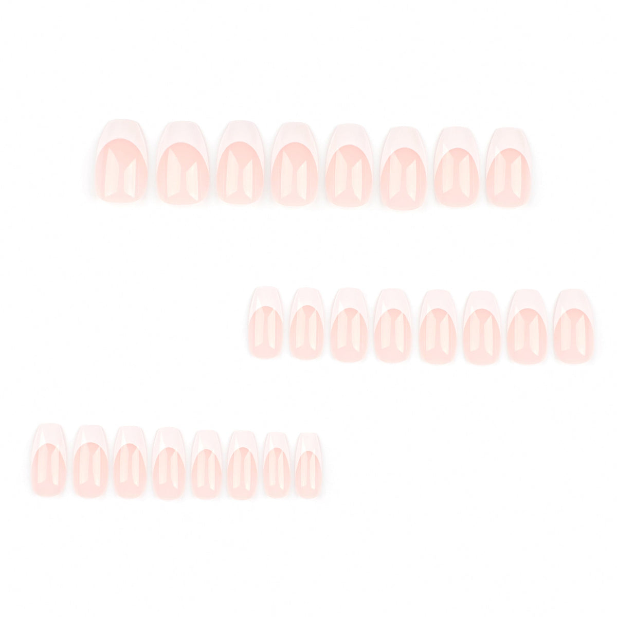 Classic White French ballet press-on nails