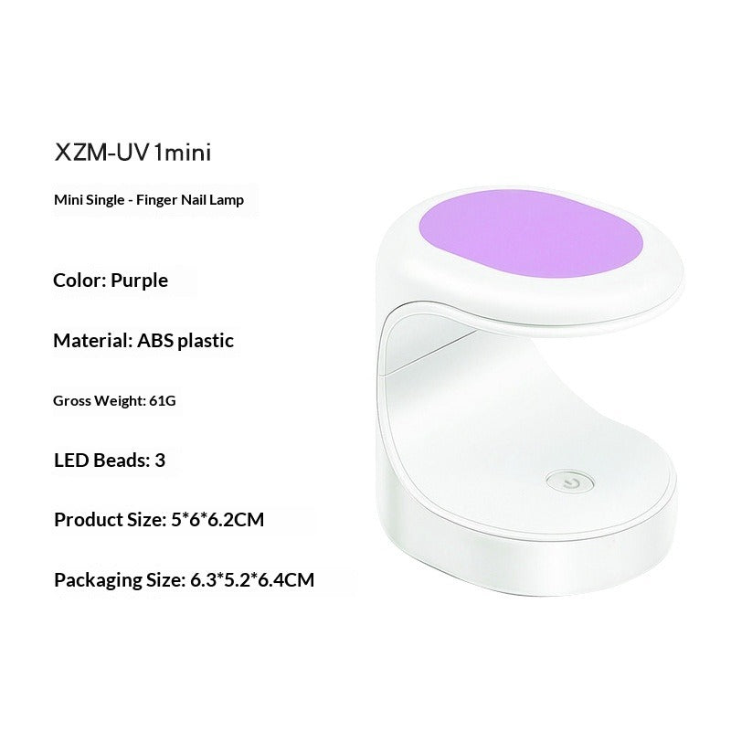 Mini UV LED single-finger nail lamp