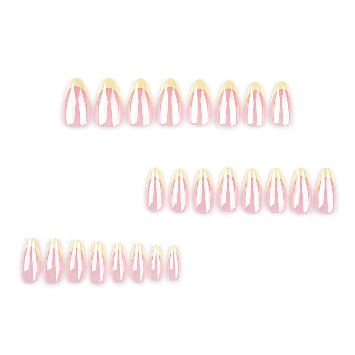 Lemon French Almond short press-on nails