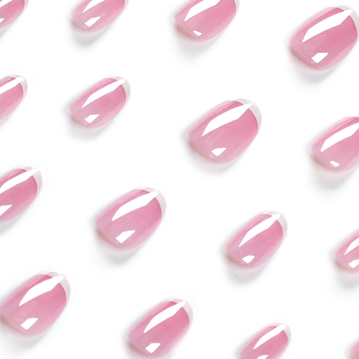 Clean French classic white-tip press-on nails
