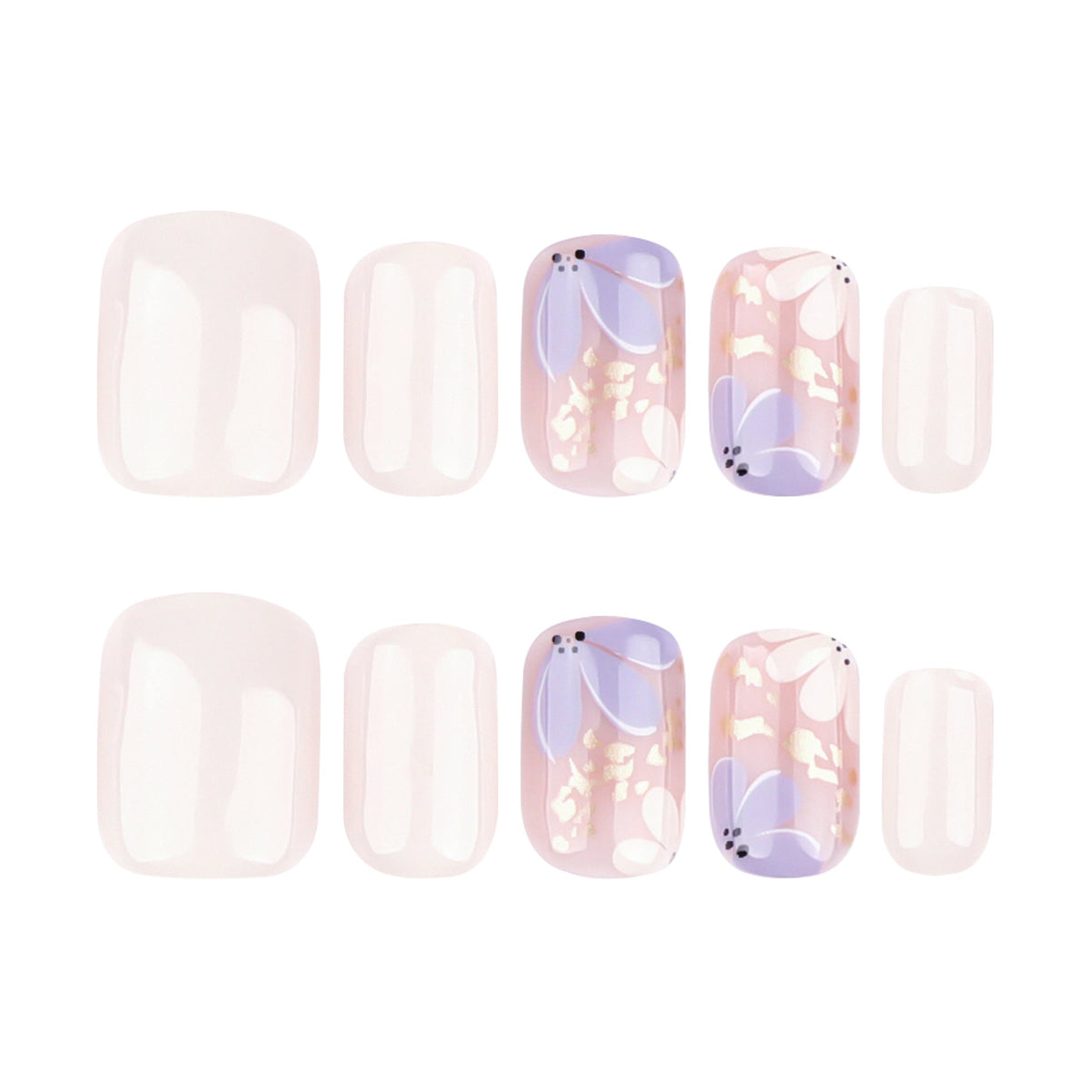 Spring Blossom short square press-on nails