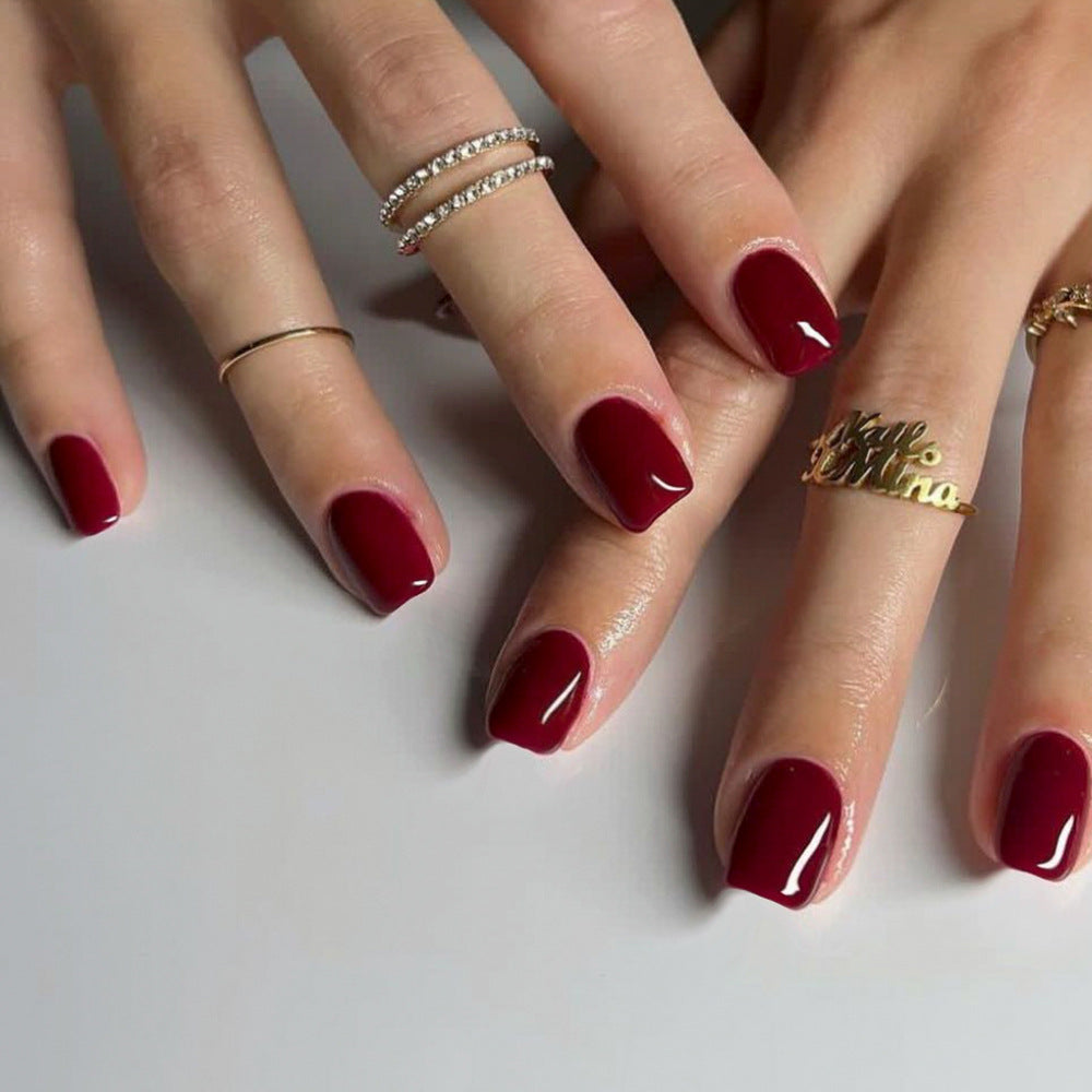 Classic Monochrome Square solid press-on nail collection