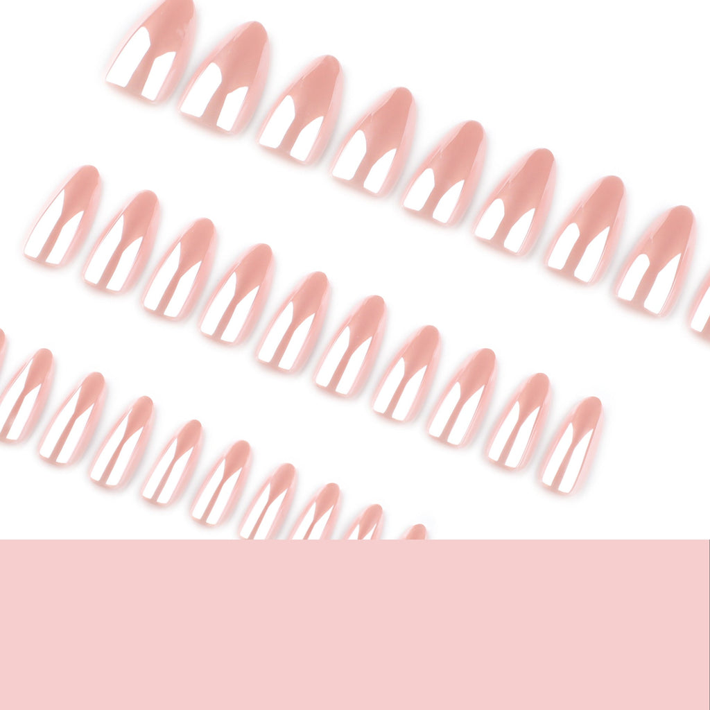 Nude Flash Almond press-on nails