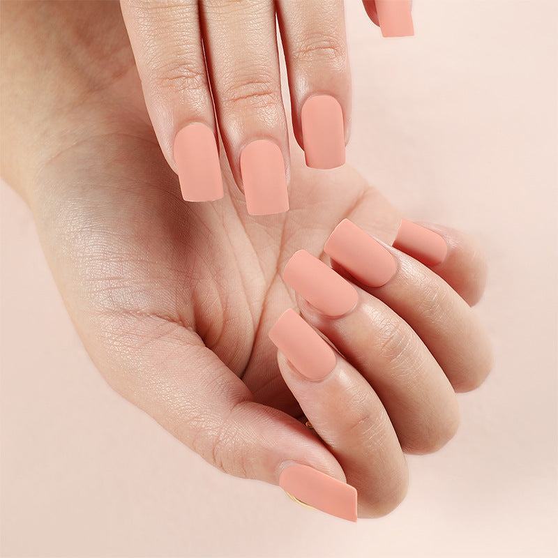 Matte Color Block square press-on nail collection