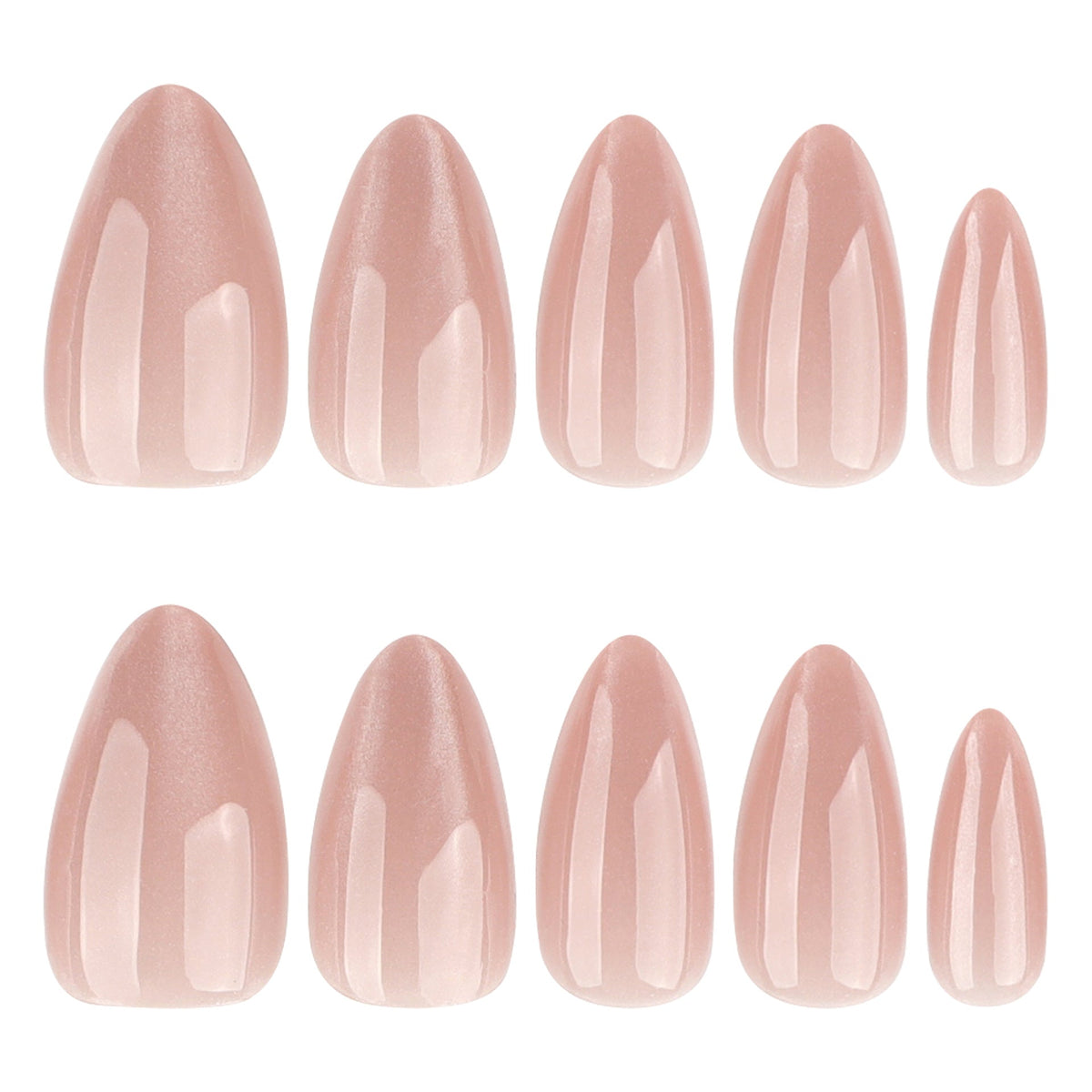 Milky Nude Gradient almond press-on nails