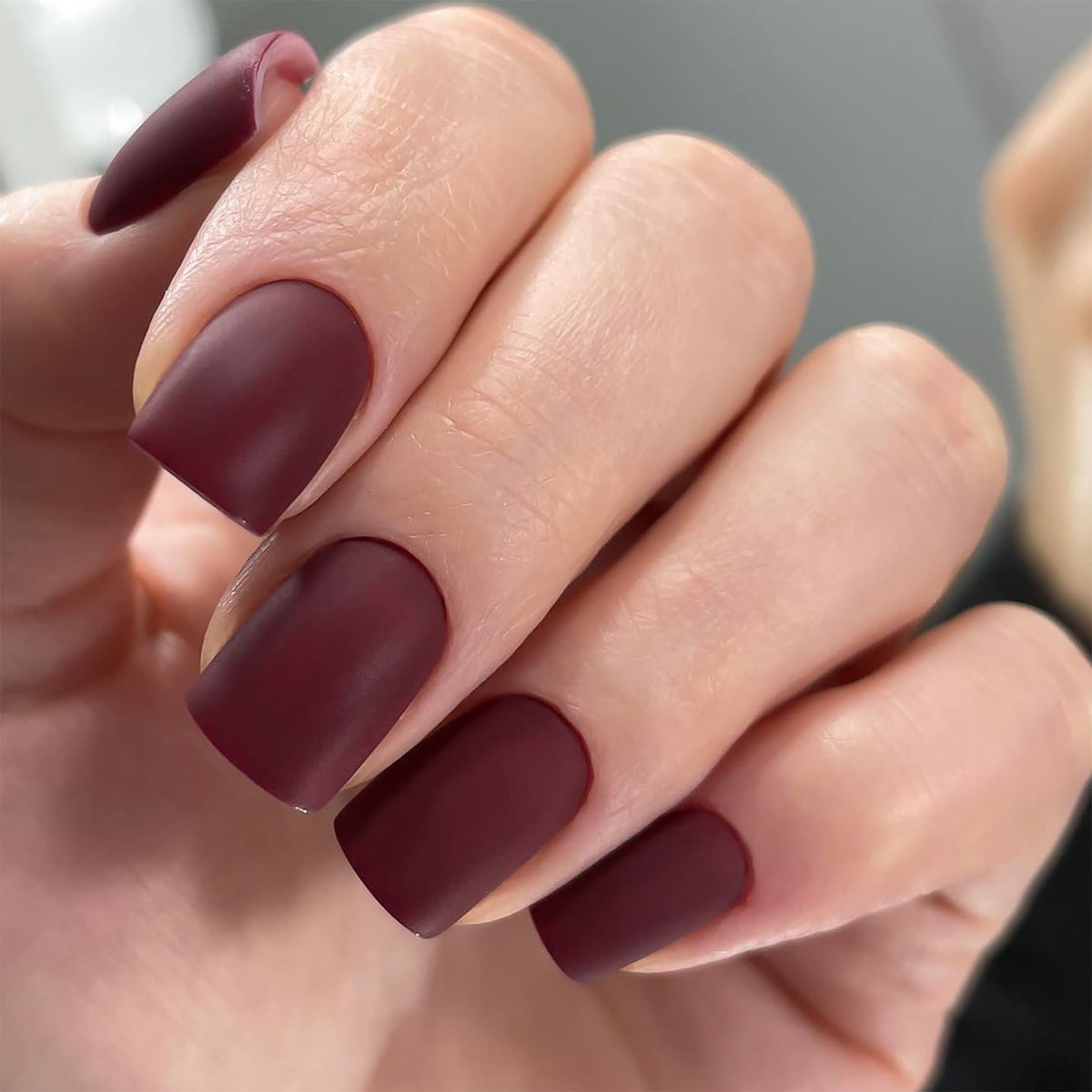Frosted Solid Square press-on nail collection
