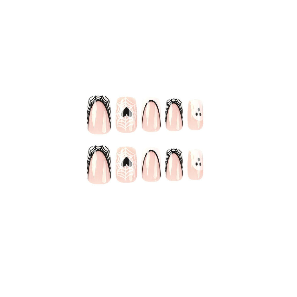 Ghost French short square Halloween press-on nails