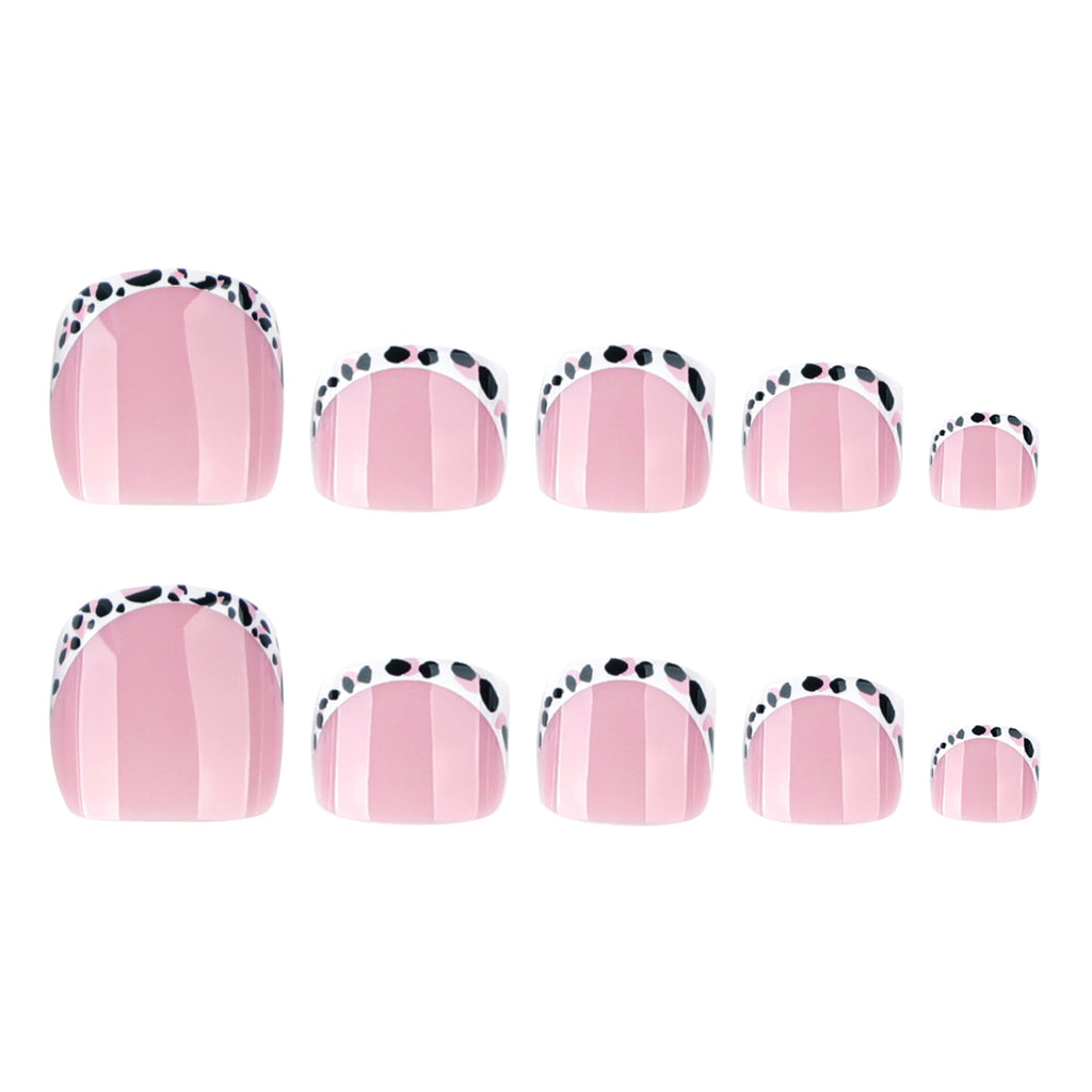 Leopard French press-on toenails
