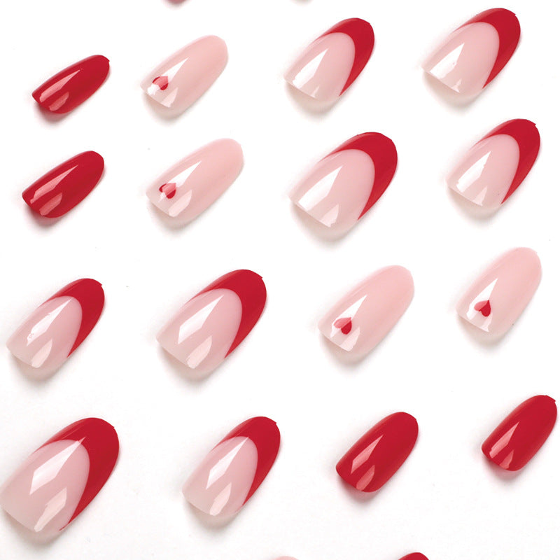 Scarlet Heart French red-edge press-on nails