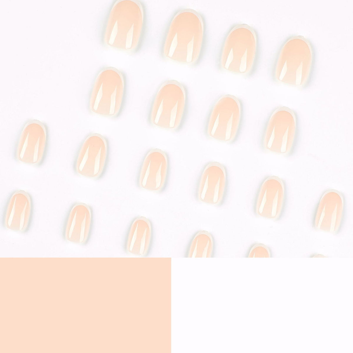 Clean White French short almond press-on nails