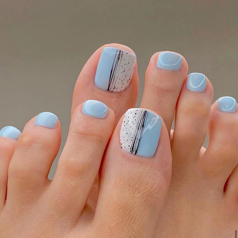 Clean White Pedi press-on toenails