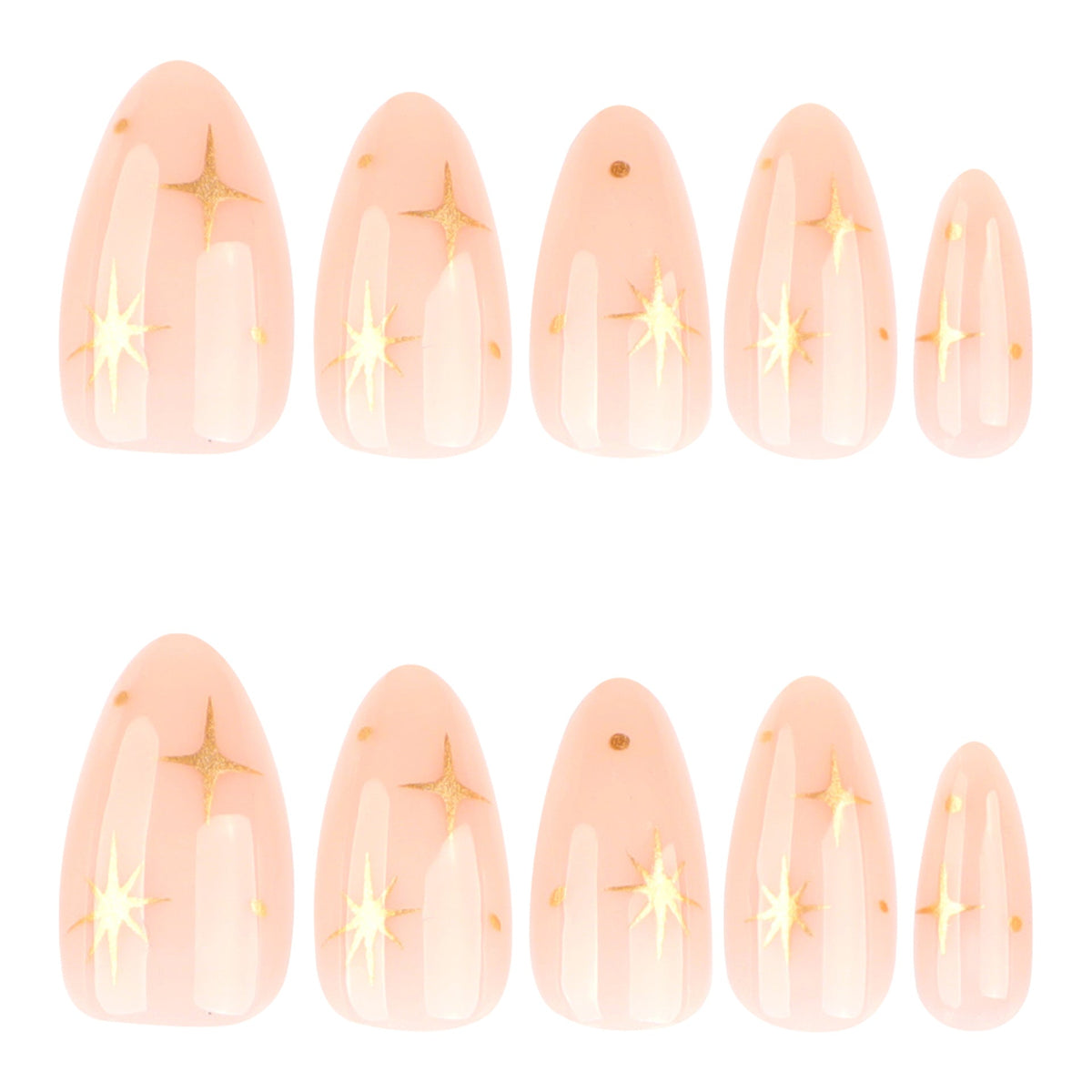 Starlight Metal almond press-on nails