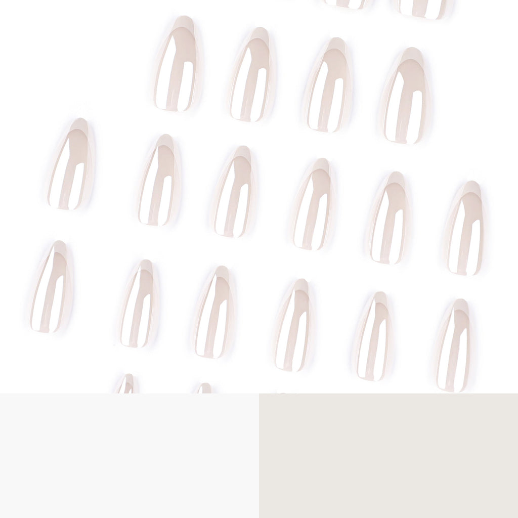 Crystal French medium almond glitter press-on nails