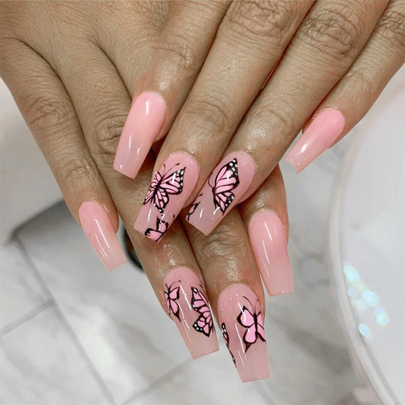Nude Butterfly press-on nails