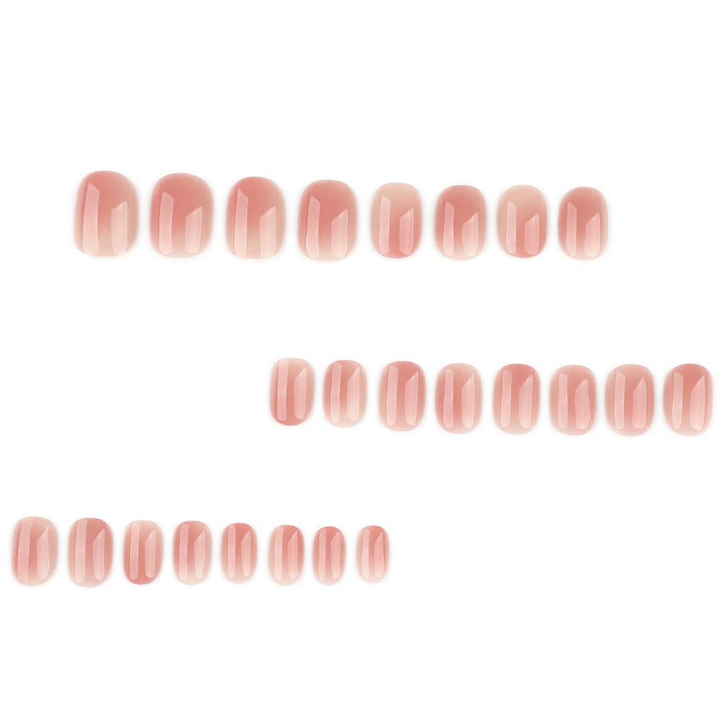 Blush Haze mini square press-on nails