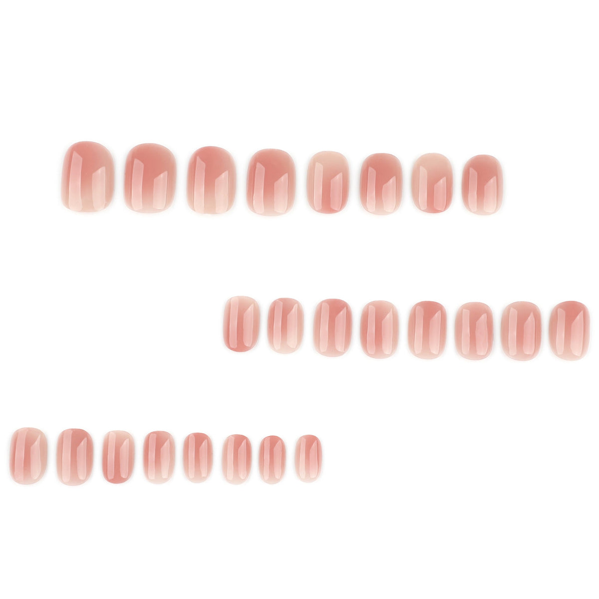 Blush Haze mini square press-on nails