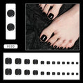 Noir Contrast glossy press-on toenails