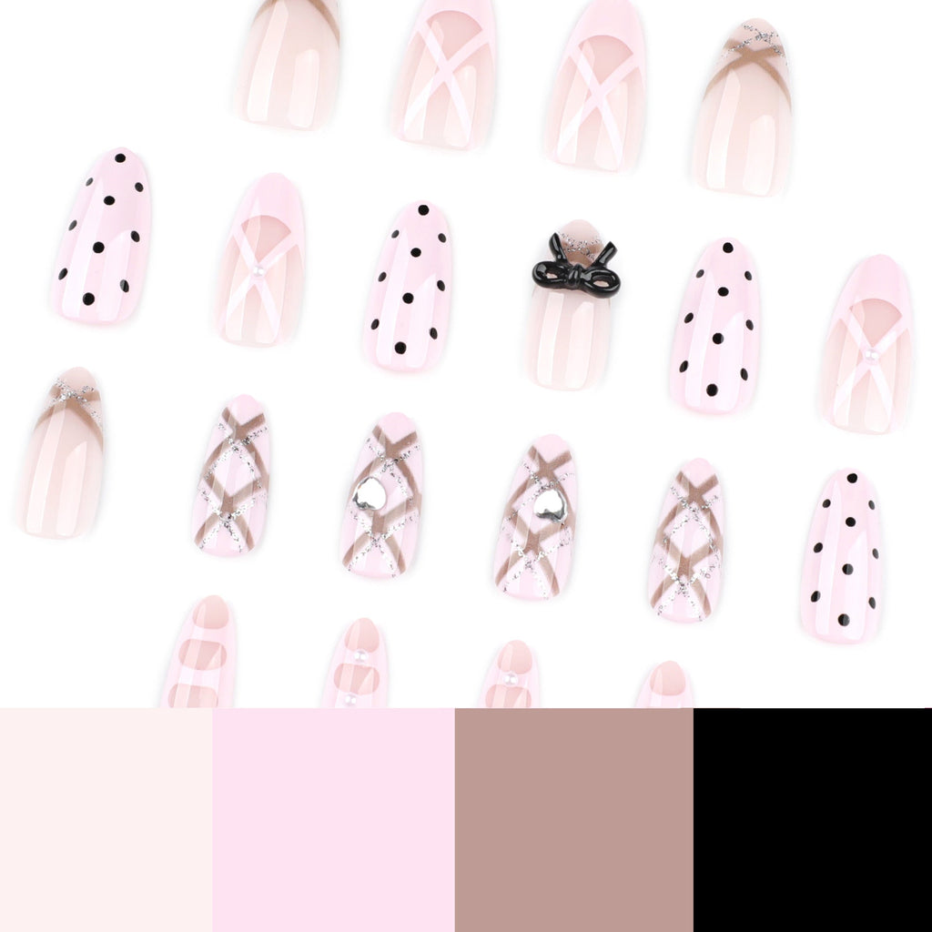 Noir Butterfly Dot press-on nails