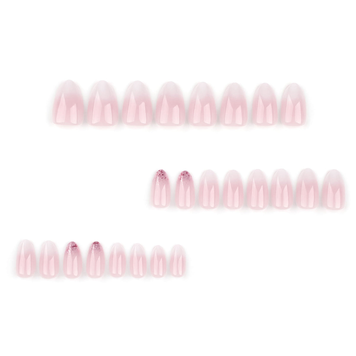Blush Fade French short press-on nails