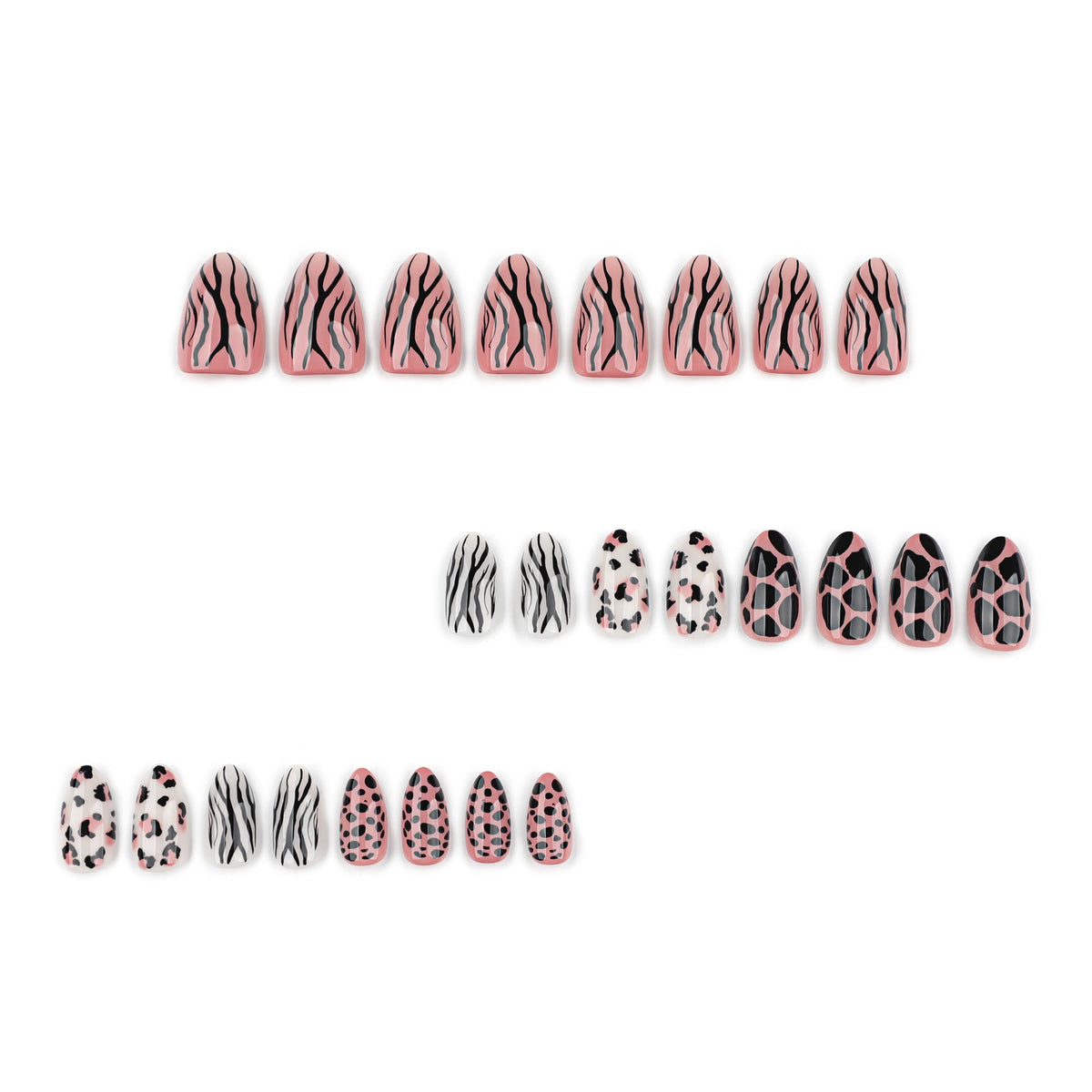 Wild Leopard short almond press-on nails, alternate view 2