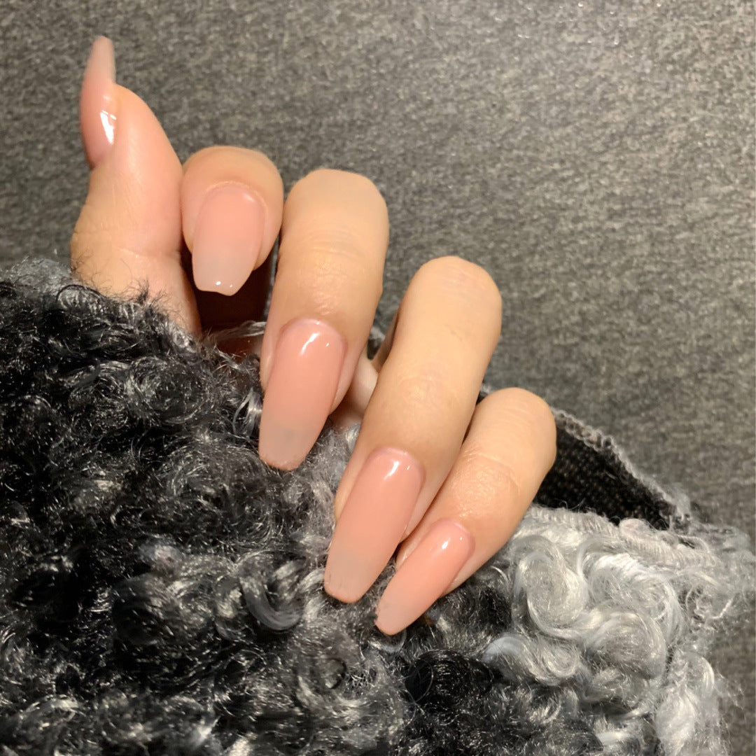 Nude Ballet short pink press-on nails