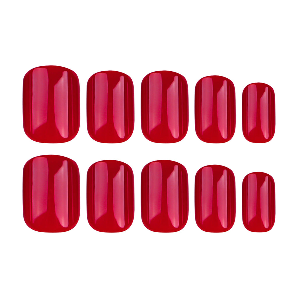 Classic Scarlet short square press-on nails