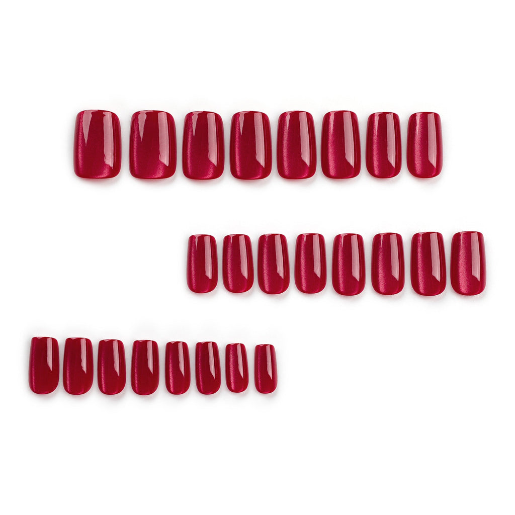 Ruby Cat Eye short press-on nails