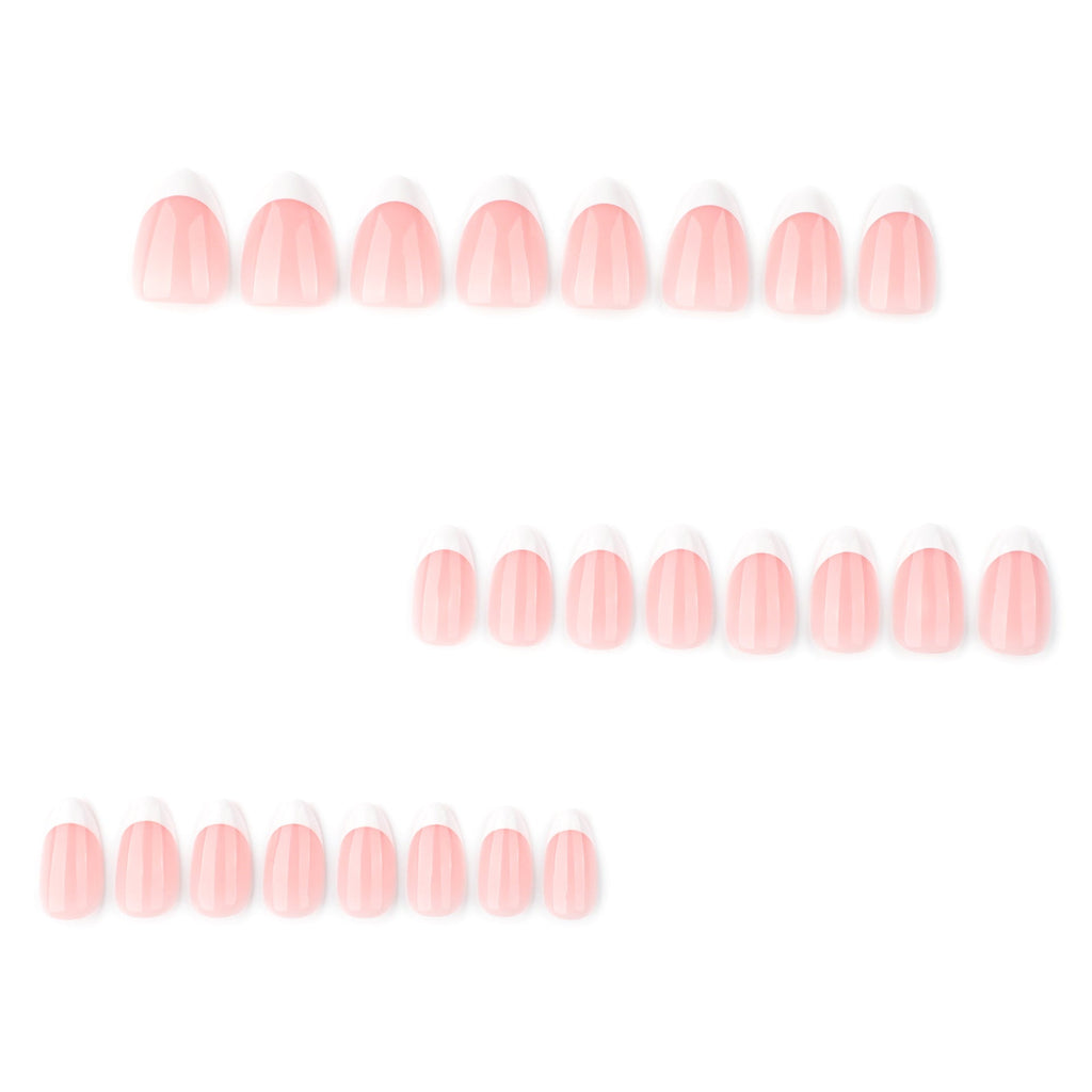 Classic French Almond short press-on nails