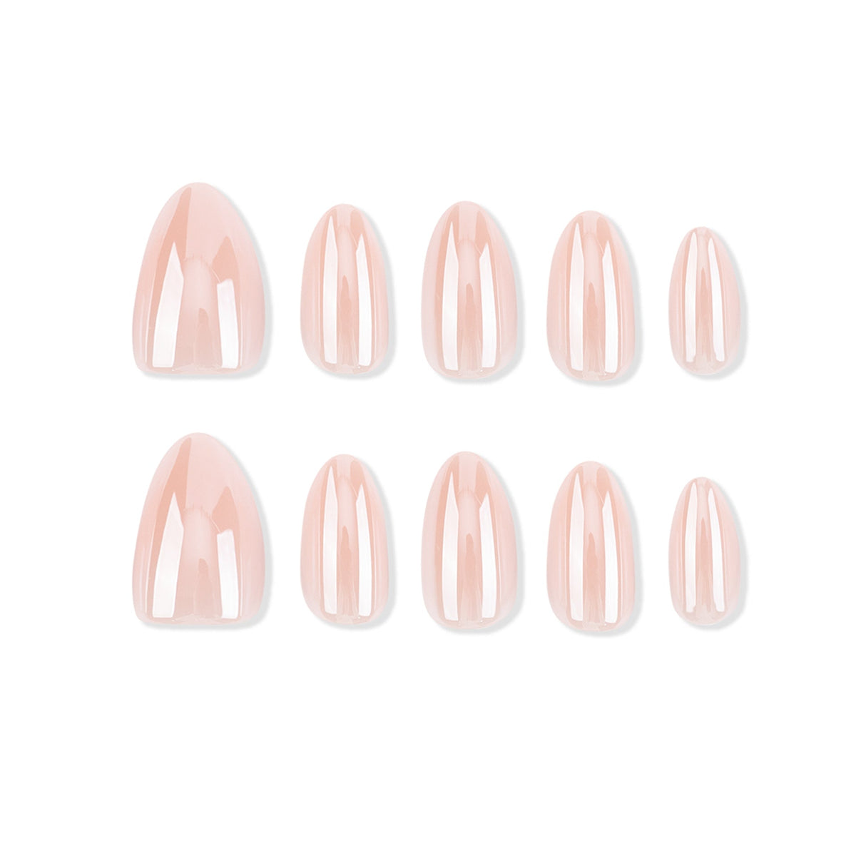 Natural Nude Oval glossy press-on nails