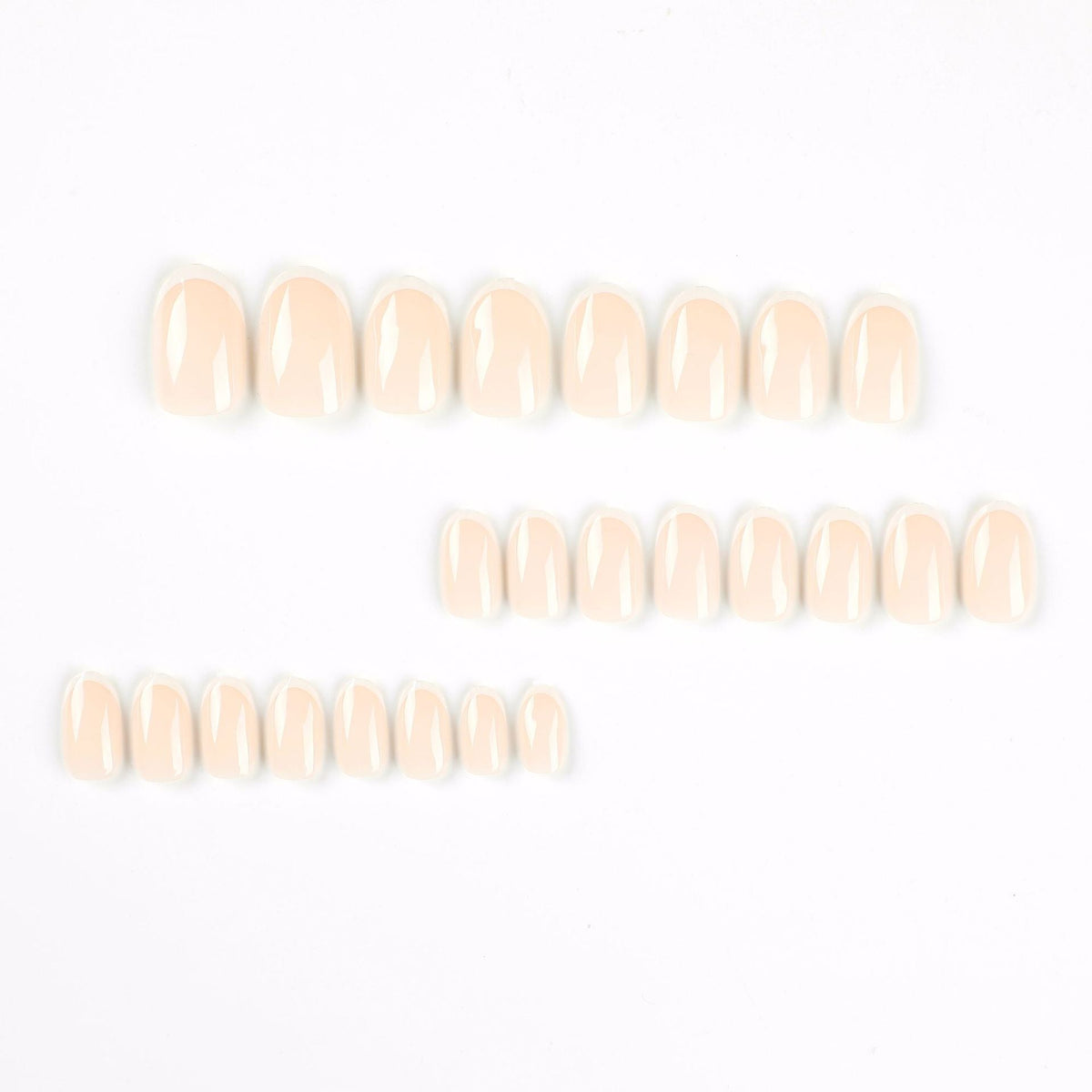Clean White French short almond press-on nails