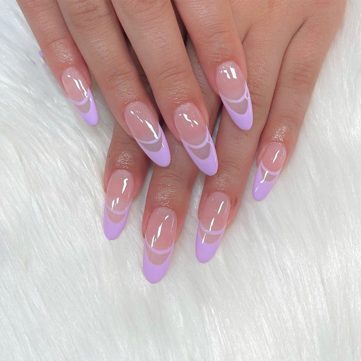 Lavender Double French press-on nails
