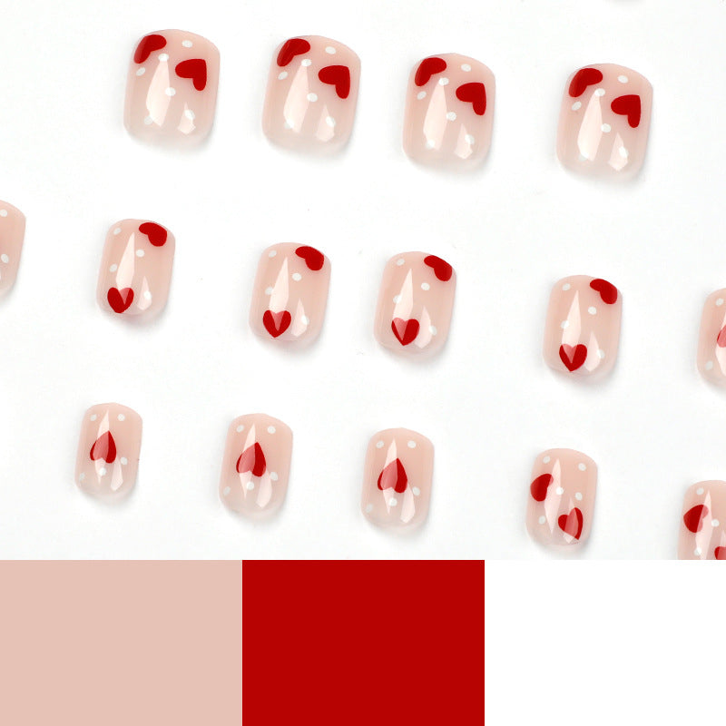 Red Heart Dot press-on nails