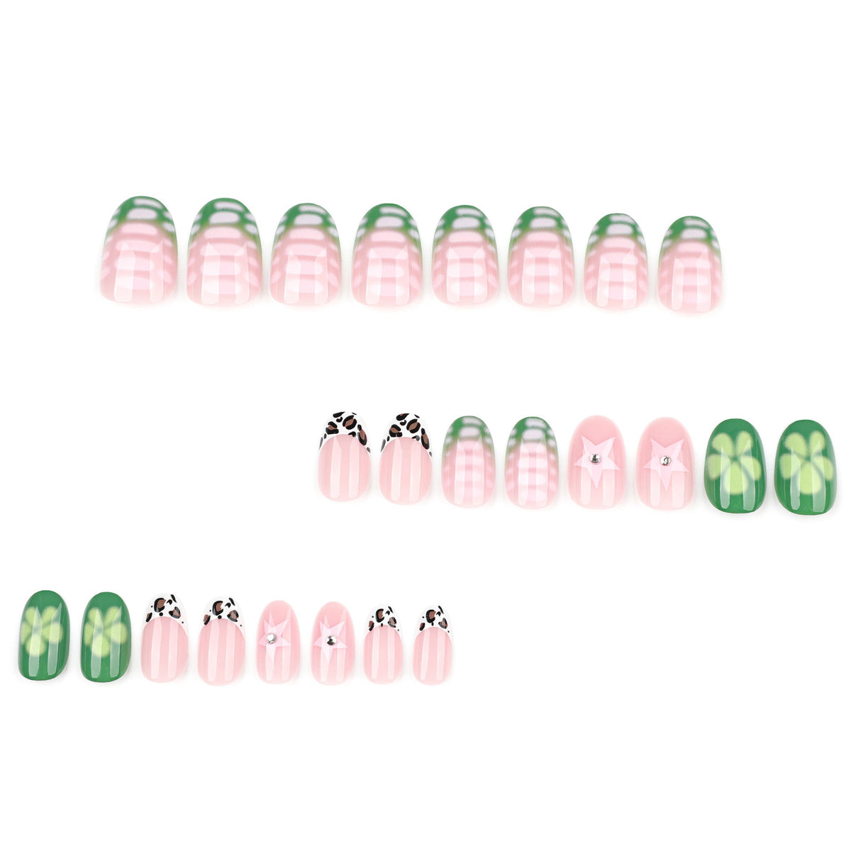 Fresh Green Round short press-on nails