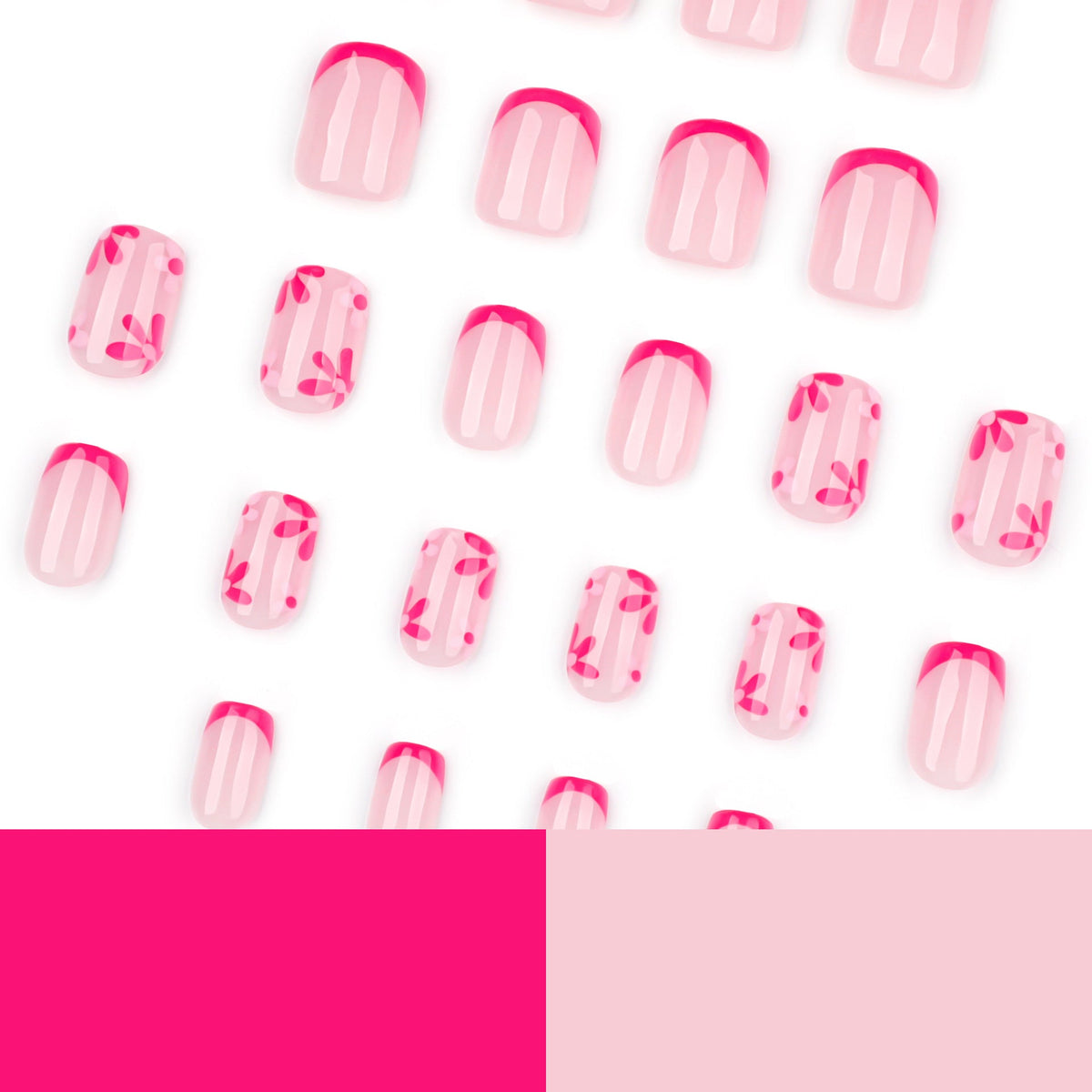 Scarlet Bloom French short square press-on nails