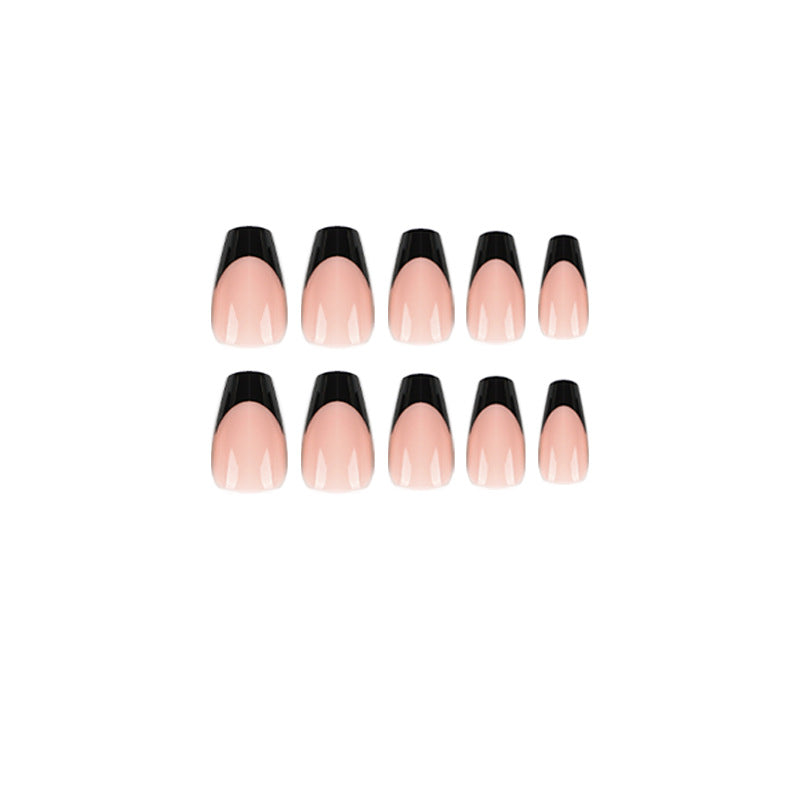 Noir French Edge press-on nails