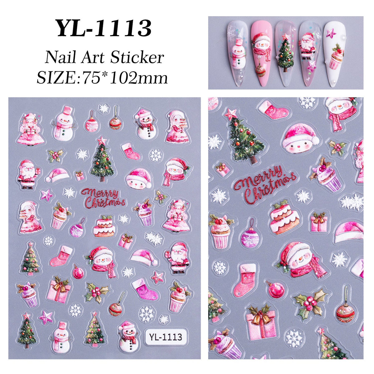 Snowman Holiday 5D nail stickers, alternate view 10