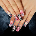 Pink Halloween Fade press-on nails