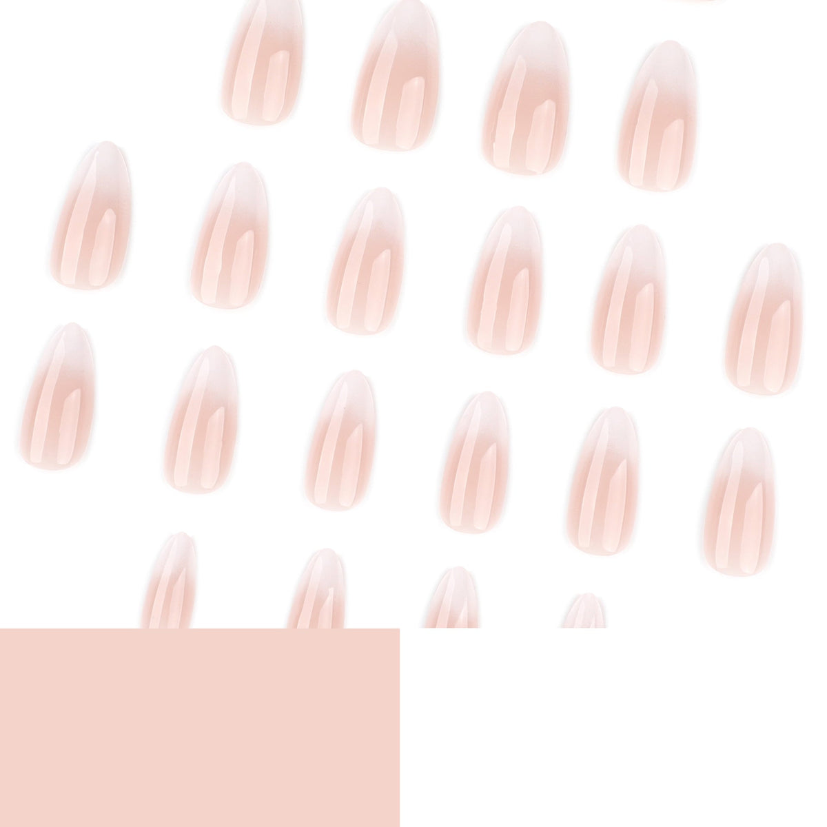 White Fade French almond press-on nails, alternate view 4