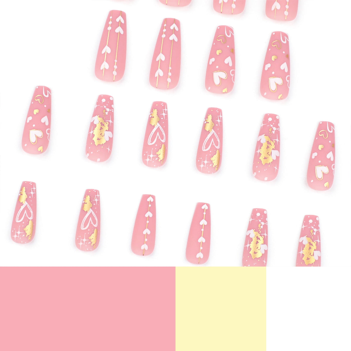 Gilded Heart Ballet matte press-on nails