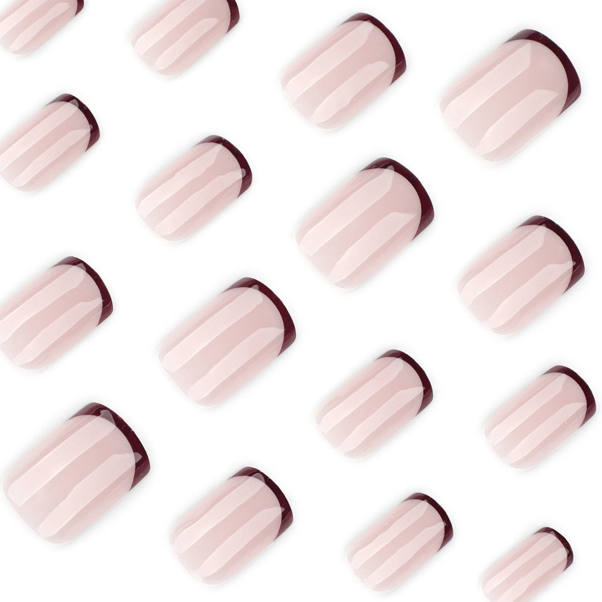 Mocha Metallic French short square press-on nails