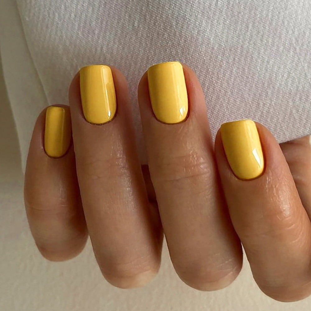 Solid Color Short Square press-on nail collection