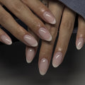 Ivory Minimal French short oval press-on nails