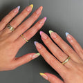 Rainbow French almond press-on nails