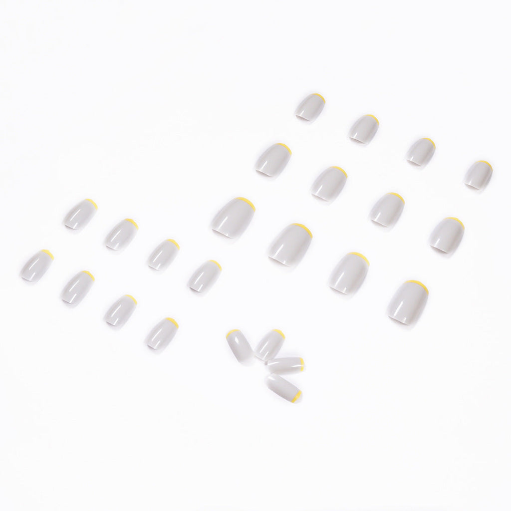 Golden Mustard French press-on nails