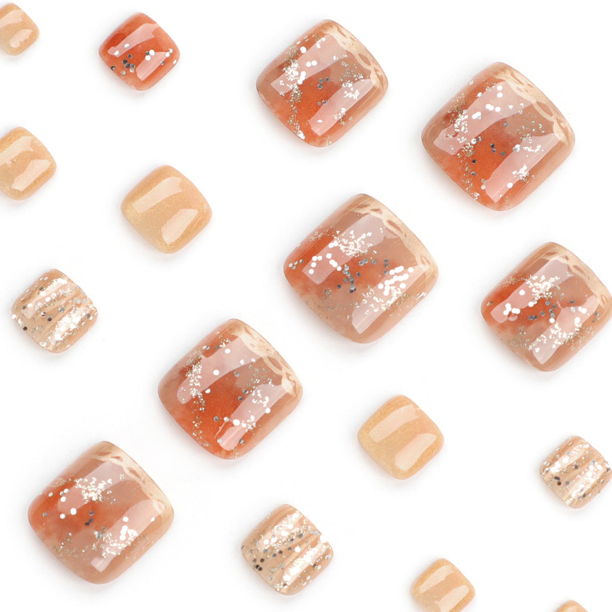 Caramel Cloud press-on toenails